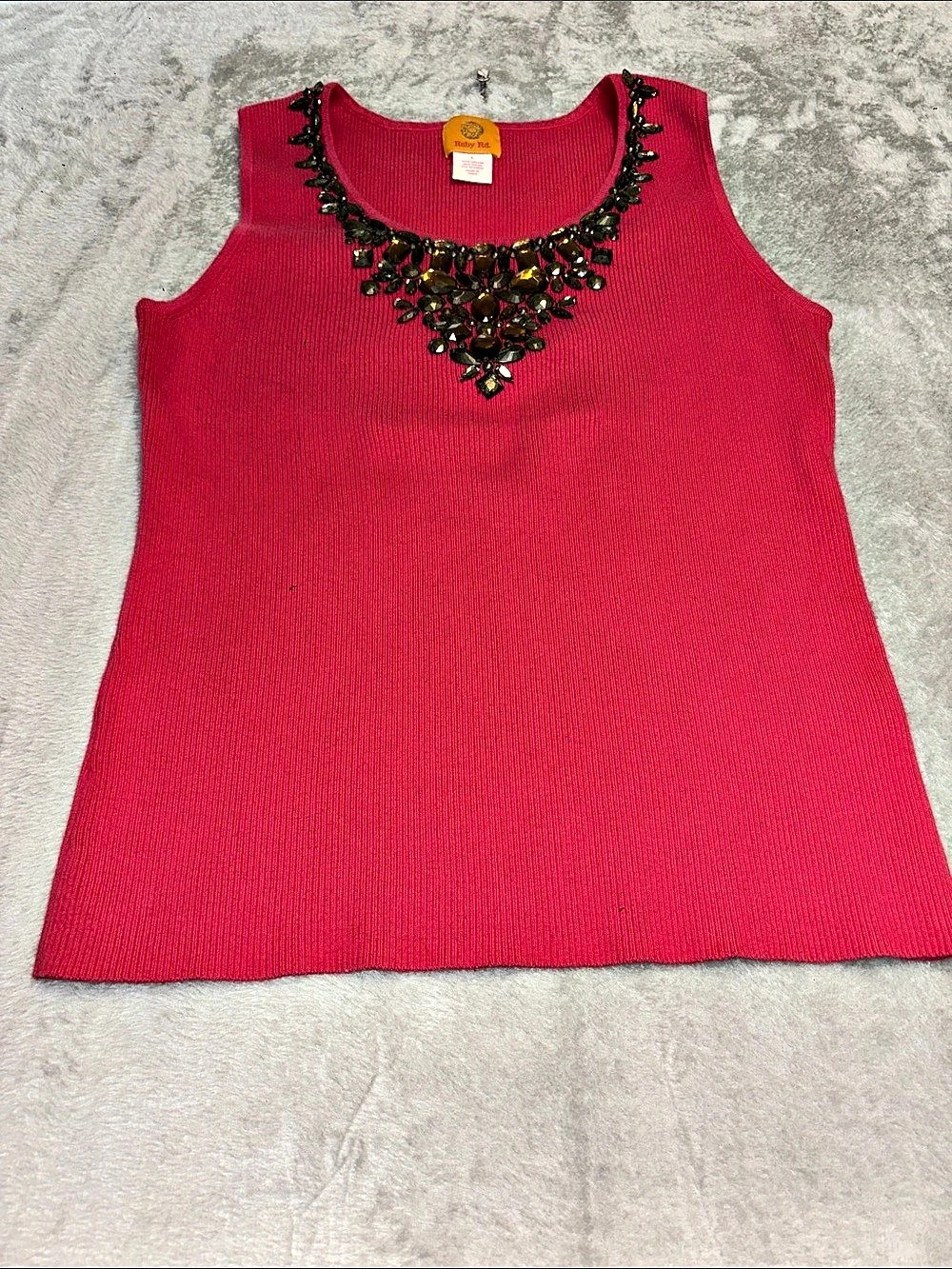 Ruby Rd. Embellished Pink Tank Top Large - Picture 5 of 5